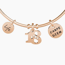 Carica l&#39;immagine nel visualizzatore di Gallery, Bracciale da donna in acciaio oro rosa con ciondoli 18° Kidult 731663
