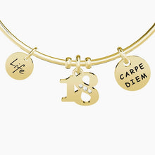 Carica l&#39;immagine nel visualizzatore di Gallery, Bracciale da donna in acciaio oro giallo con ciondoli 18° Kidult 731664
