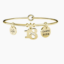 Carica l&#39;immagine nel visualizzatore di Gallery, Bracciale da donna in acciaio oro giallo con ciondoli 18° Kidult 731664
