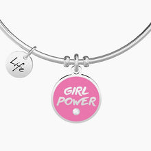 Carica l&#39;immagine nel visualizzatore di Gallery, Bracciale da donna in acciaio con ciondolo tondo GIRL POWER Kidult 731702
