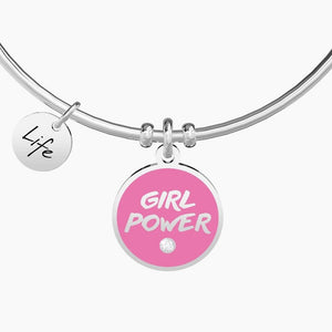 Bracciale da donna in acciaio con ciondolo tondo GIRL POWER Kidult 731702