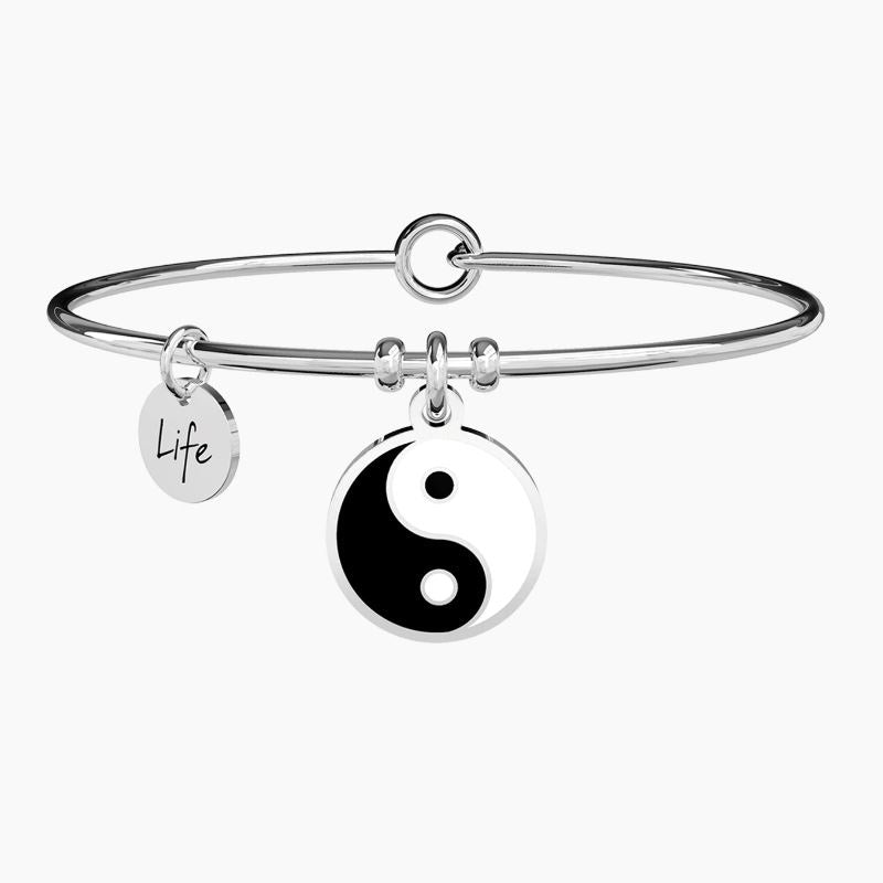 Bracciale da donna in acciaio con ciondolo tondo Yin e Yang Kidult 731703