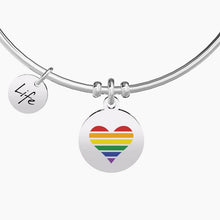 Carica l&#39;immagine nel visualizzatore di Gallery, Bracciale da donna in acciaio con ciondolo tondo LOVE WINS Kidult 731708
