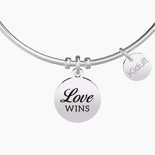 Carica l&#39;immagine nel visualizzatore di Gallery, Bracciale da donna in acciaio con ciondolo tondo LOVE WINS Kidult 731708
