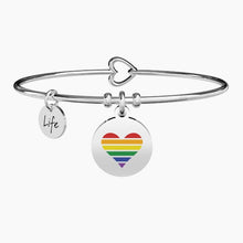 Carica l&#39;immagine nel visualizzatore di Gallery, Bracciale da donna in acciaio con ciondolo tondo LOVE WINS Kidult 731708
