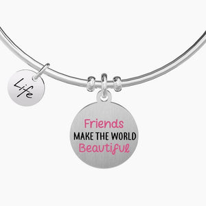 Pulsera de mujer de acero con colgante redondo Friends... Kidult 731722