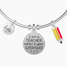 Load image into Gallery viewer, Women&#39;s steel bracelet with I am a teacher... Kidult 731746 round pendant
