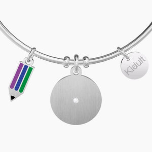 Women's steel bracelet with I am a teacher... Kidult 731746 round pendant