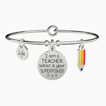 Load image into Gallery viewer, Women&#39;s steel bracelet with I am a teacher... Kidult 731746 round pendant
