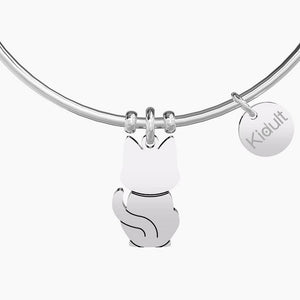 Bracciale da donna in acciaio con ciondolo Gatto Kidult 731757