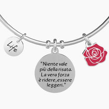 Carica l&#39;immagine nel visualizzatore di Gallery, Bracciale da donna in acciaio con ciondolo Niente vale più della risata... Kidult 731775
