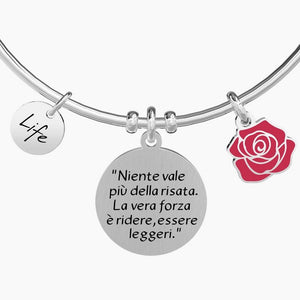 Bracciale da donna in acciaio con ciondolo Niente vale più della risata... Kidult 731775