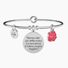 Carica l&#39;immagine nel visualizzatore di Gallery, Bracciale da donna in acciaio con ciondolo Niente vale più della risata... Kidult 731775
