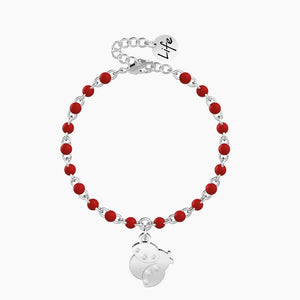 Bracciale da donna in acciaio con catena rolò e ciondolo coccinella Kidult 731824