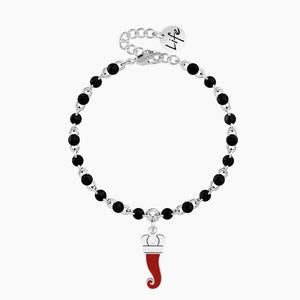 Women's steel bracelet with rolò chain and croissant pendant Kidult 731849