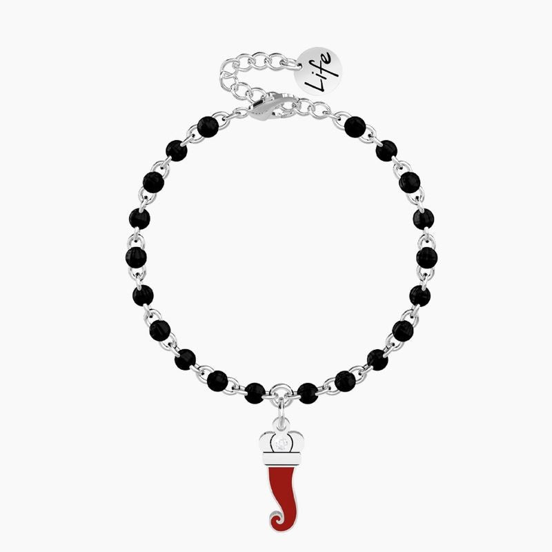Women's steel bracelet with rolò chain and croissant pendant Kidult 731849