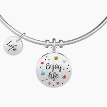 Carica l&#39;immagine nel visualizzatore di Gallery, Bracciale da donna in acciaio ciondolo tondo Enjoy Life Kidult 731865
