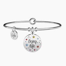 Carica l&#39;immagine nel visualizzatore di Gallery, Bracciale da donna in acciaio ciondolo tondo Enjoy Life Kidult 731865
