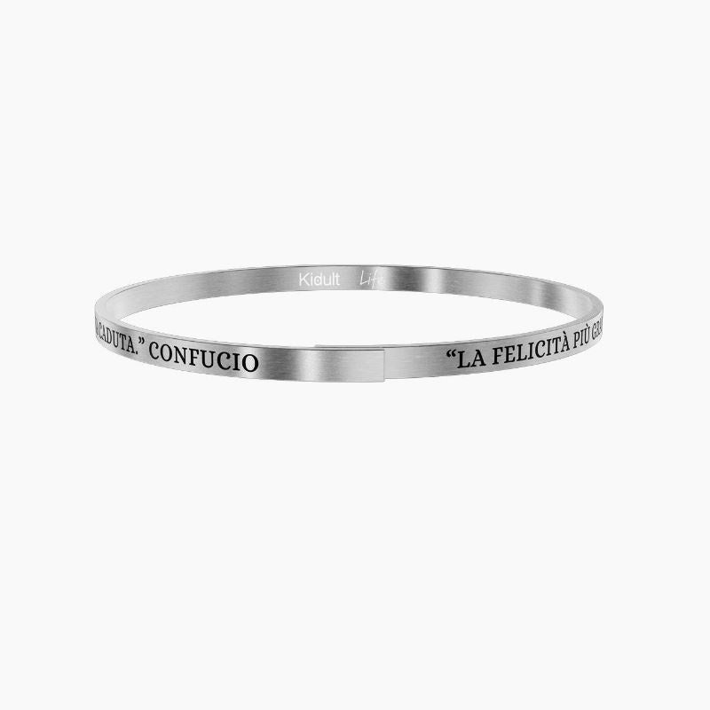 Bracciale sottile da donna in acciaio La felicità più grande... Kidult 731868