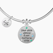 Carica l&#39;immagine nel visualizzatore di Gallery, Bracciale da donna in acciaio ciondolo tondo UNA VERA AMICA... Kidult 731871
