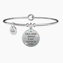 Carica l&#39;immagine nel visualizzatore di Gallery, Bracciale da donna in acciaio ciondolo tondo UNA VERA AMICA... Kidult 731871
