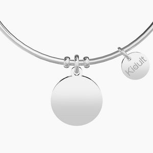 Pulsera de mujer de acero con colgante redondo Love Never Fails Kidult 731873