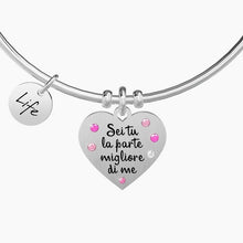 Carica l&#39;immagine nel visualizzatore di Gallery, Bracciale da donna in acciaio ciondolo Cuore Sei tu la parte... Kidult 731874
