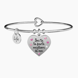 Bracciale da donna in acciaio ciondolo Cuore Sei tu la parte... Kidult 731874