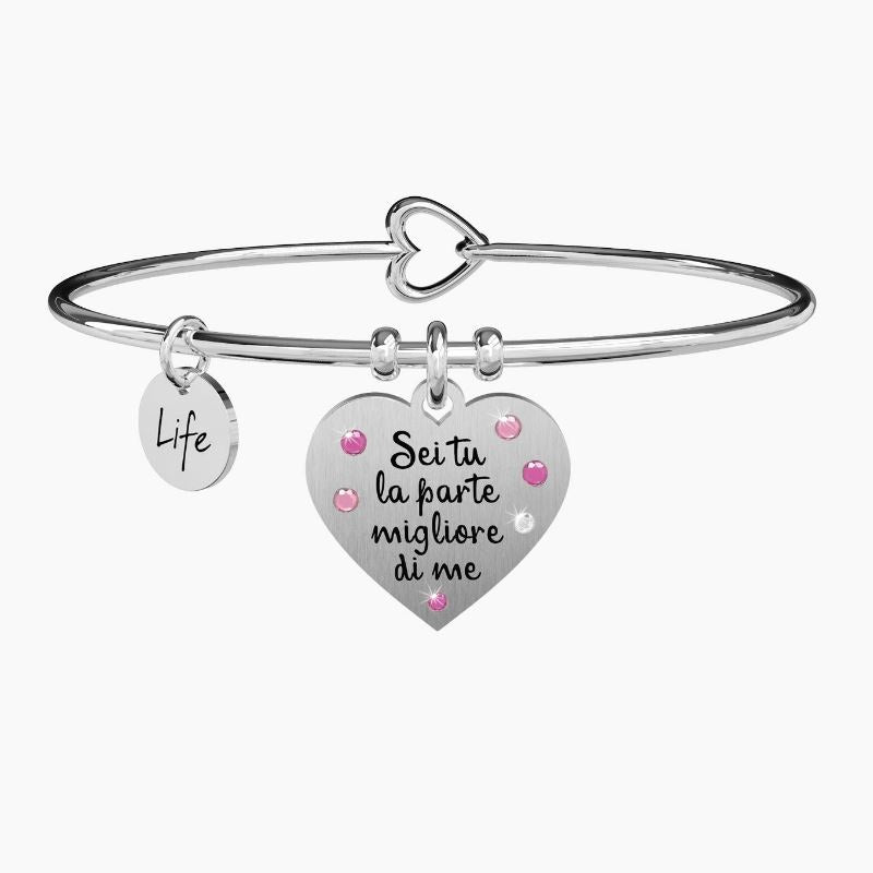 Bracciale da donna in acciaio ciondolo Cuore Sei tu la parte... Kidult 731874