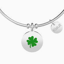 Load image into Gallery viewer, Women&#39;s steel bracelet with round four-leaf clover pendant Kidult 731875
