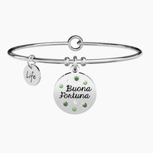 Load image into Gallery viewer, Women&#39;s steel bracelet with round four-leaf clover pendant Kidult 731875
