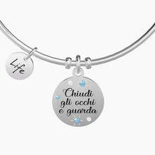 Load image into Gallery viewer, Women&#39;s steel bracelet with round pendant Close your eyes... Kidult 731876
