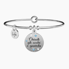 Load image into Gallery viewer, Women&#39;s steel bracelet with round pendant Close your eyes... Kidult 731876
