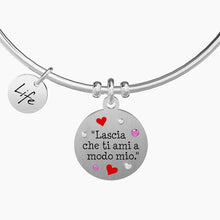 Carica l&#39;immagine nel visualizzatore di Gallery, Bracciale da donna in acciaio ciondolo tondo Lascia che ti ami... Kidult 731889
