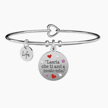 Carica l&#39;immagine nel visualizzatore di Gallery, Bracciale da donna in acciaio ciondolo tondo Lascia che ti ami... Kidult 731889
