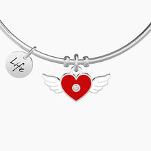 Carica l&#39;immagine nel visualizzatore di Gallery, Bracciale da donna in acciaio ciondolo cuore alato Kidult 731893
