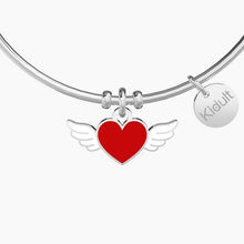 Carica l&#39;immagine nel visualizzatore di Gallery, Bracciale da donna in acciaio ciondolo cuore alato Kidult 731893
