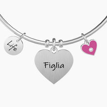 Load image into Gallery viewer, Women&#39;s steel bracelet with heart pendant DAUGHTER Kidult 731897
