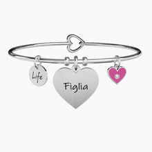 Load image into Gallery viewer, Women&#39;s steel bracelet with heart pendant DAUGHTER Kidult 731897
