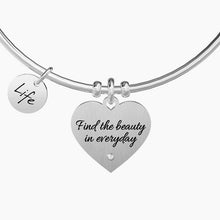 Carica l&#39;immagine nel visualizzatore di Gallery, Bracciale da donna in acciaio ciondolo cuore Find the beauty... Kidult 731899
