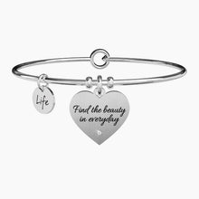 Carica l&#39;immagine nel visualizzatore di Gallery, Bracciale da donna in acciaio ciondolo cuore Find the beauty... Kidult 731899

