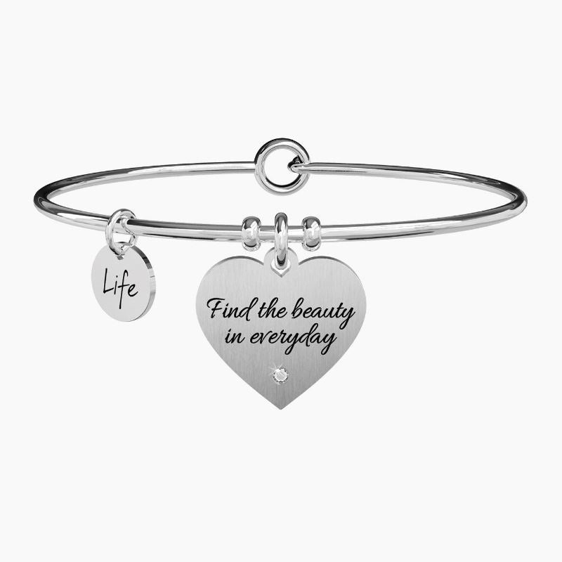Bracciale da donna in acciaio ciondolo cuore Find the beauty... Kidult 731899