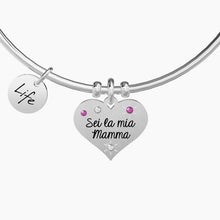 Carica l&#39;immagine nel visualizzatore di Gallery, Bracciale da donna in acciaio ciondolo cuore Sei la mia mamma Kidult 731903
