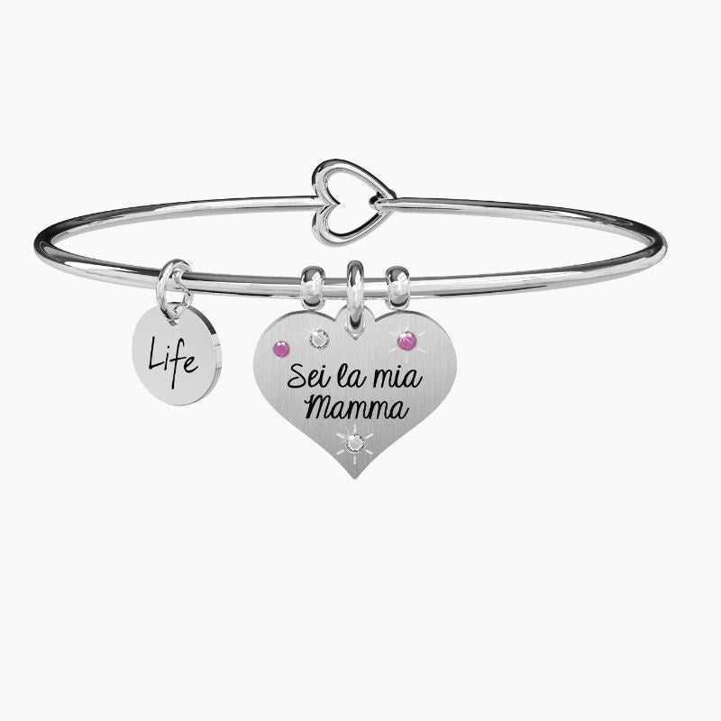 Bracciale da donna in acciaio ciondolo cuore Sei la mia mamma Kidult 731903