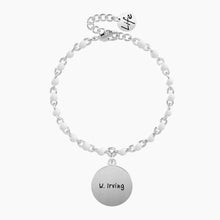 Cargar imagen en el visor de la galería, Pulsera de mujer de acero con cadena rolò y colgante redondo Figlia Kidult 731908
