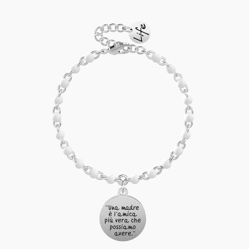 Women's steel bracelet with rolò chain and round pendant Figlia Kidult 731908