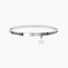 Carica l&#39;immagine nel visualizzatore di Gallery, Bracciale rigido da donna in acciaio Felicità è apprezzare... Kidult 731909
