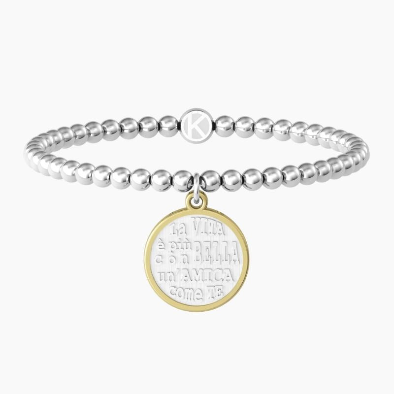 Bracciale da donna in acciaio con sfere ciondolo tondo Amica Kidult 731923