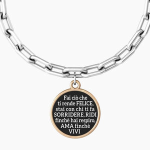 Bracciale da donna in acciaio ciondolo tondo "comfort fit" Kidult 731924