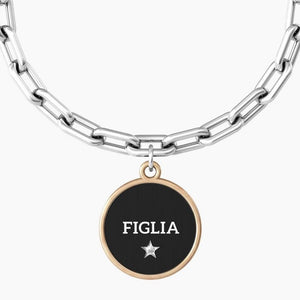 Bracciale da donna in acciaio ciondolo tondo "comfort fit" Kidult 731924